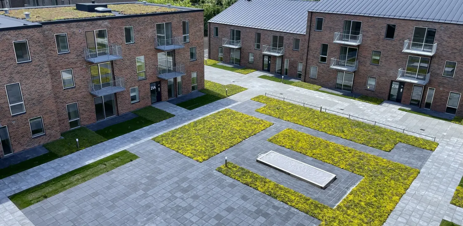 Balconies at Risskov Engby in Aarhus, Denmark